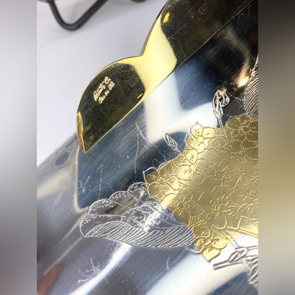 Vintage Italian Gold Tray Gioiel Oro 24K Inox 18/10 Stainless Napkin Holder - Picture 10 of 11